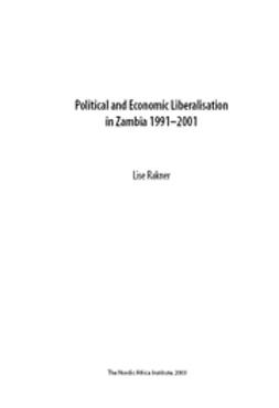 Rakner, Lise - Political and Economic Liberalisation in Zambia, ebook