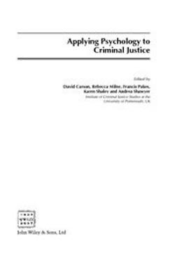 Carson, David - Applying Psychology to Criminal Justice, ebook