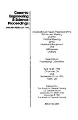  - Materials & Equipment/Whitewares/Manufacturing: Ceramic Engineering and Science Proceedings, Volume 15, Issue 1, ebook