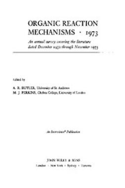 Butler, A. R. - Organic Reaction Mechanisms, 1973 Reprint A, ebook