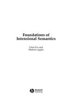 Fox, Chris - Foundations of Intensional Semantics, e-kirja