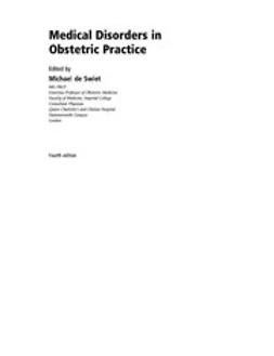 Swiet, Michael De - Medical Disorders in Obstetric Practice, ebook
