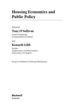 Gibb, Kenneth - Housing Economics and Public Policy, ebook
