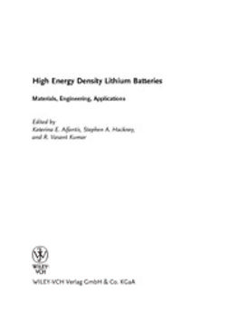 Aifantis, Katerina E. - High Energy Density Lithium Batteries: Materials, Engineering, Applications, e-bok