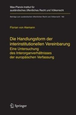 Alemann, Florian - Die Handlungsform der interinstitutionellen Vereinbarung, ebook