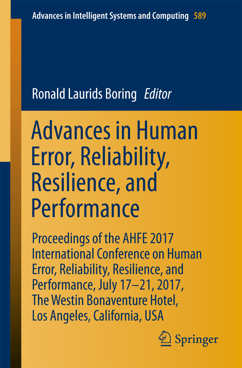 Boring, Ronald Laurids - Advances in Human Error, Reliability, Resilience, and Performance, ebook