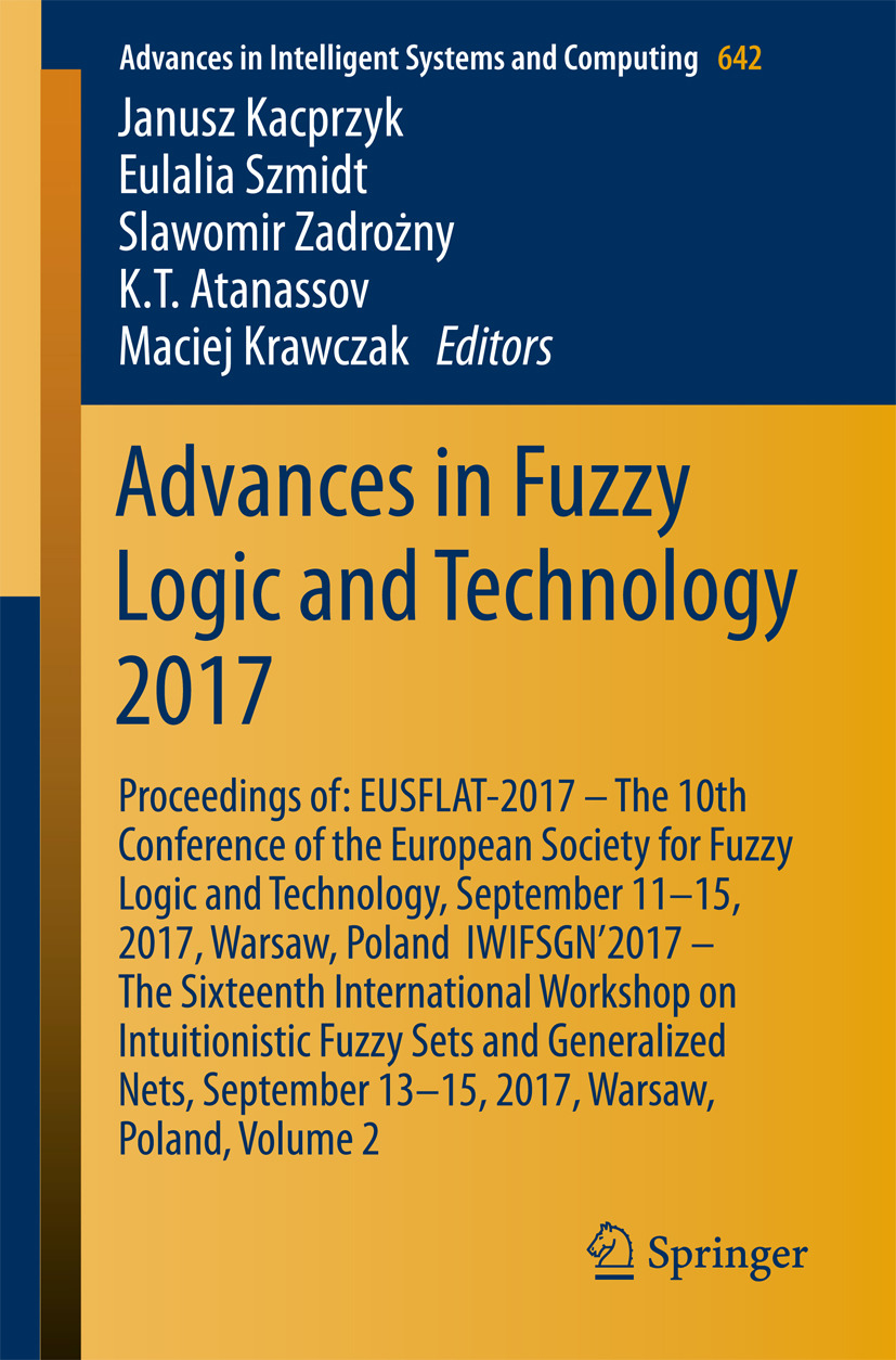 Atanassov, K. T. - Advances in Fuzzy Logic and Technology 2017, ebook