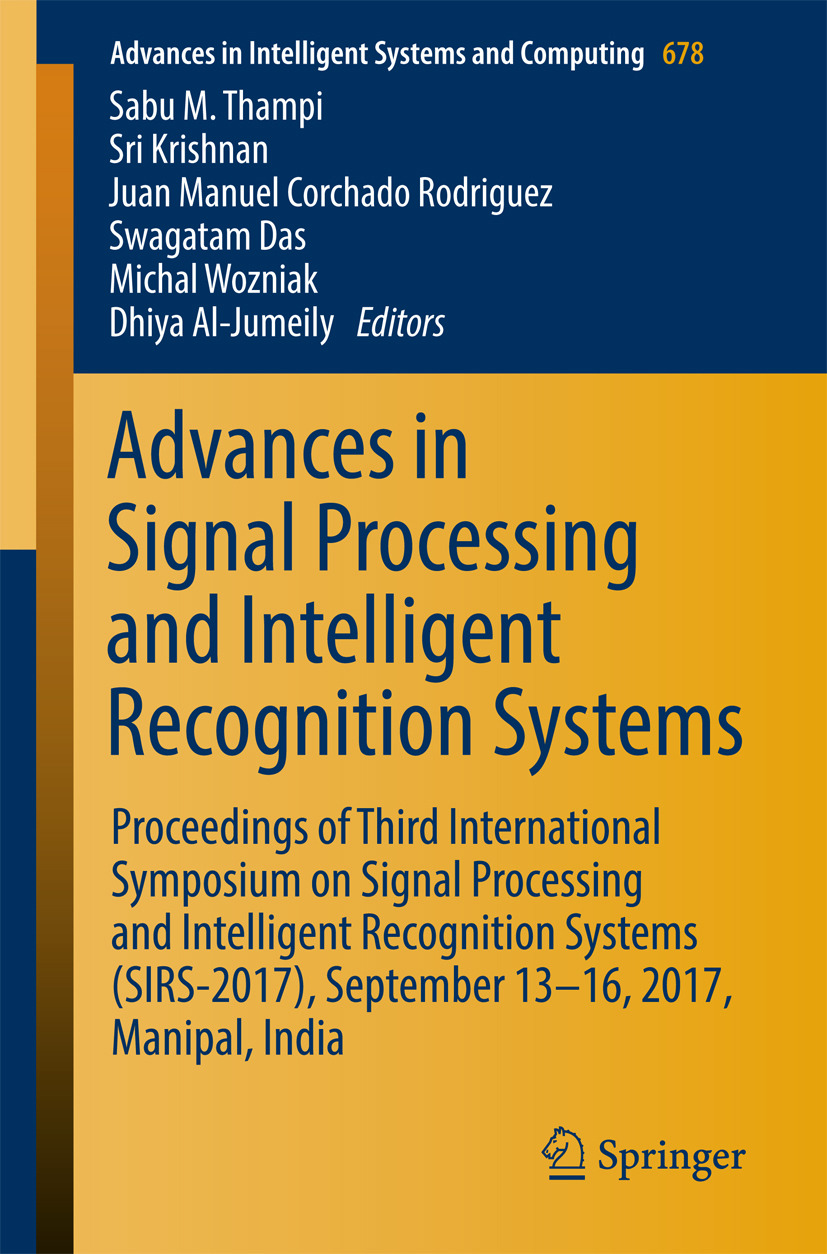 Al-Jumeily, Dhiya - Advances in Signal Processing and Intelligent Recognition Systems, ebook