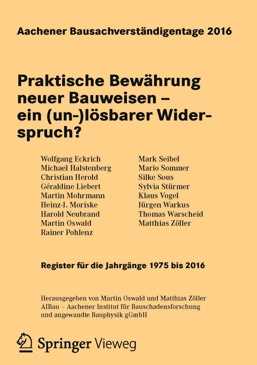 Eckrich, Wolfgang - Aachener Bausachverständigentage 2016, ebook