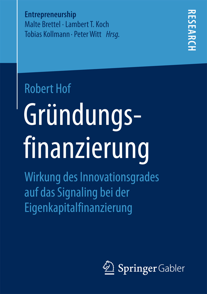 Hof, Robert - Gründungsfinanzierung, e-bok