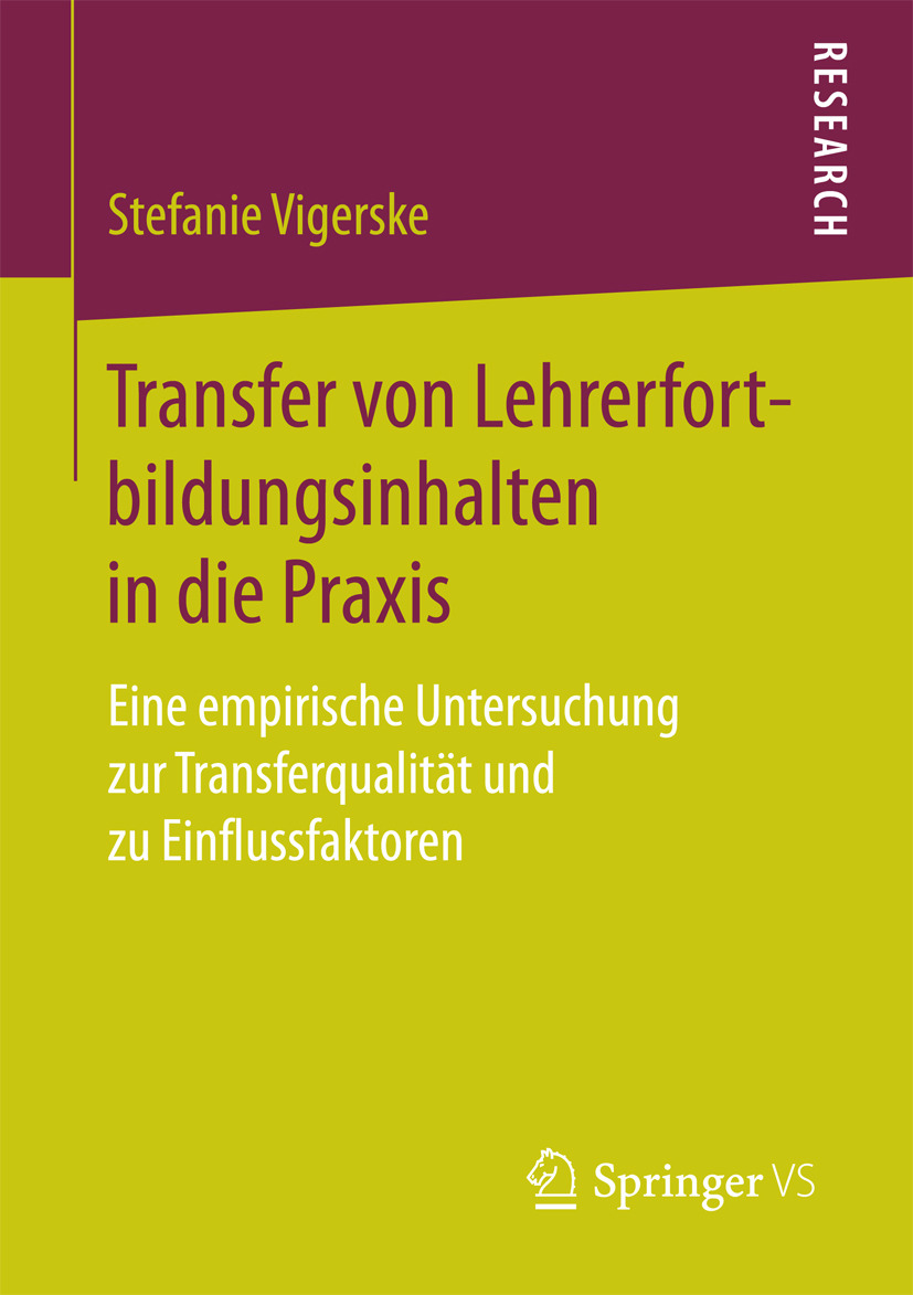 Vigerske, Stefanie - Transfer von Lehrerfortbildungsinhalten in die Praxis, ebook