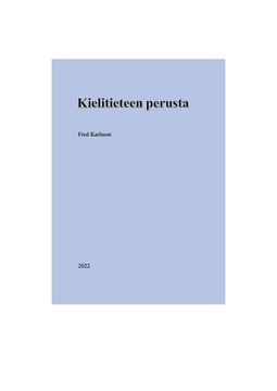 Karlsson, Fred - Kielitieteen perusta, e-kirja